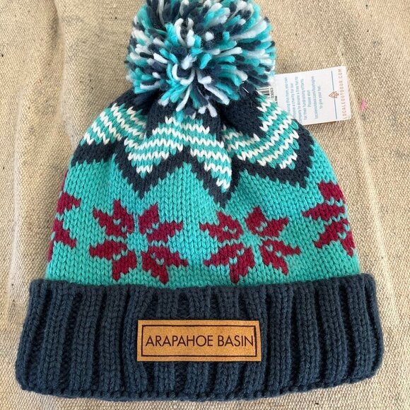 Locale Outdoor Unisex Fair Isle Lart Knit Teal/Fuschia/Navy Winter Stocking Hat - Picture 1 of 7